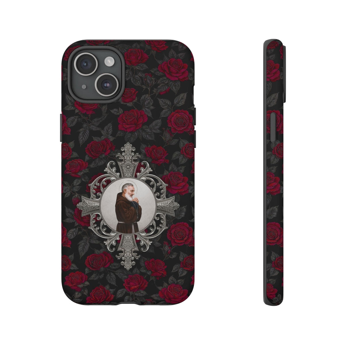 St. Padre Pio Hard Phone Case (Roses) Copyright VENXARA