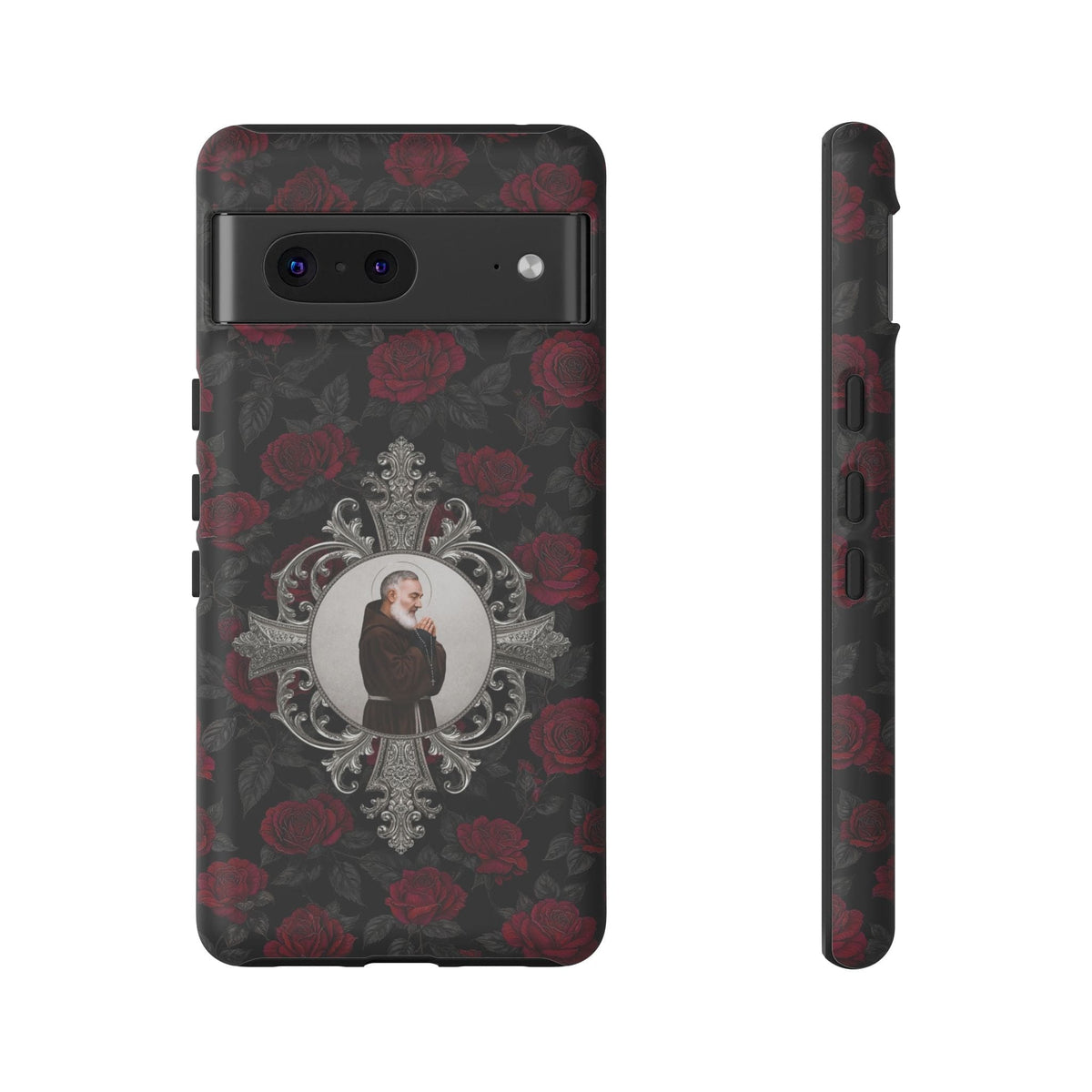 St. Padre Pio Hard Phone Case (Roses) Copyright VENXARA
