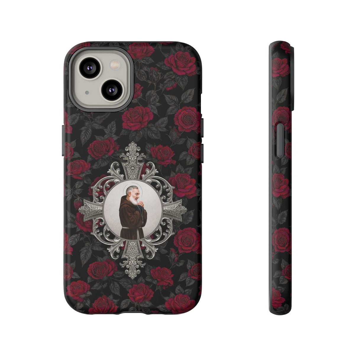 St. Padre Pio Hard Phone Case (Roses) Copyright VENXARA
