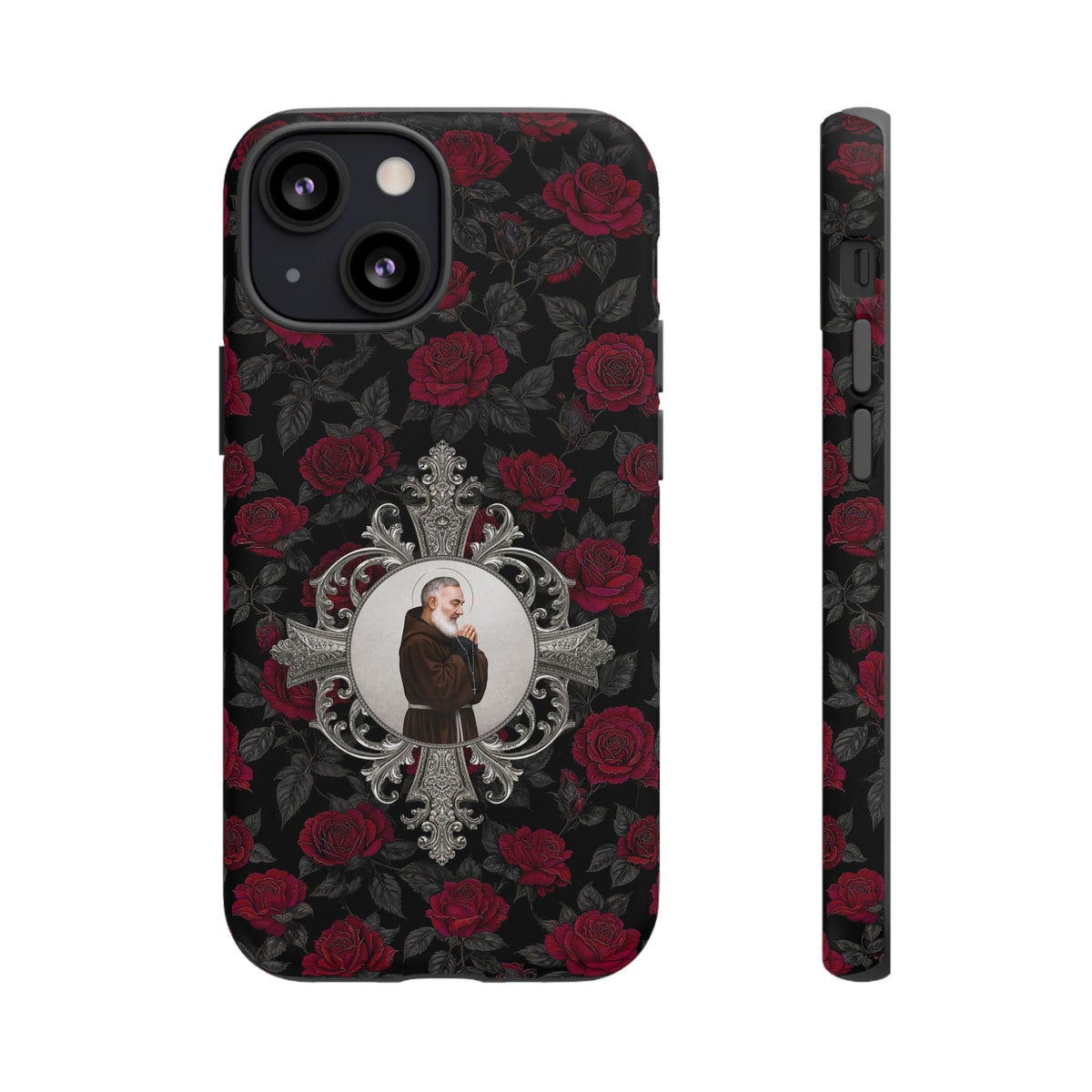 St. Padre Pio Hard Phone Case (Roses) Copyright VENXARA