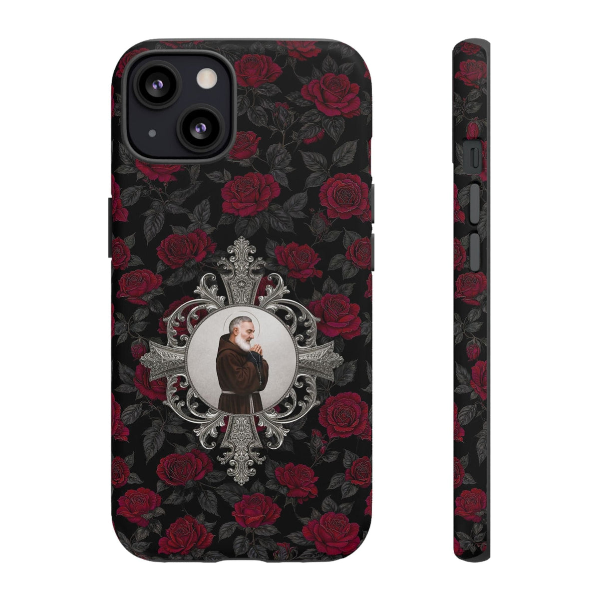 St. Padre Pio Hard Phone Case (Roses) Copyright VENXARA