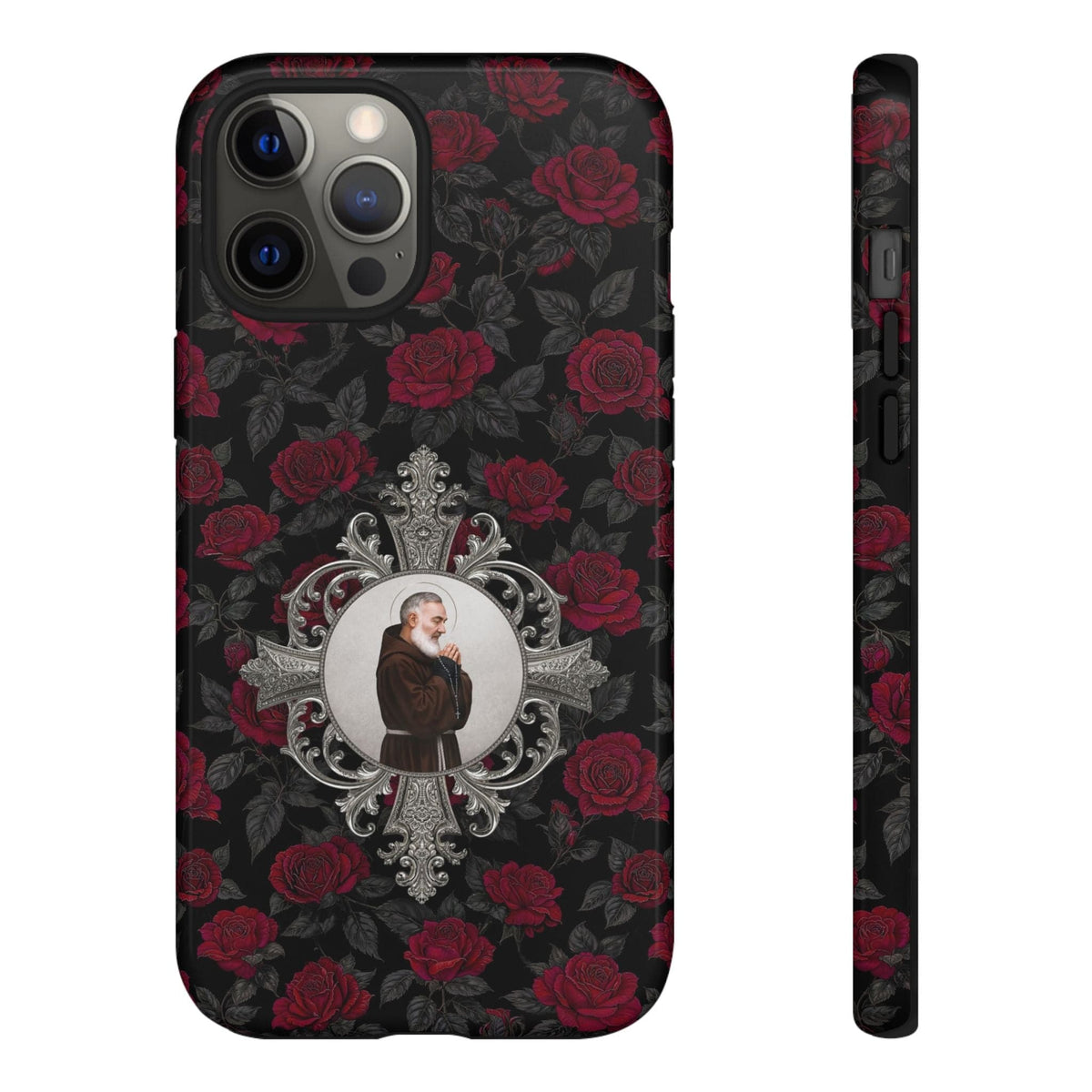 St. Padre Pio Hard Phone Case (Roses) Copyright VENXARA