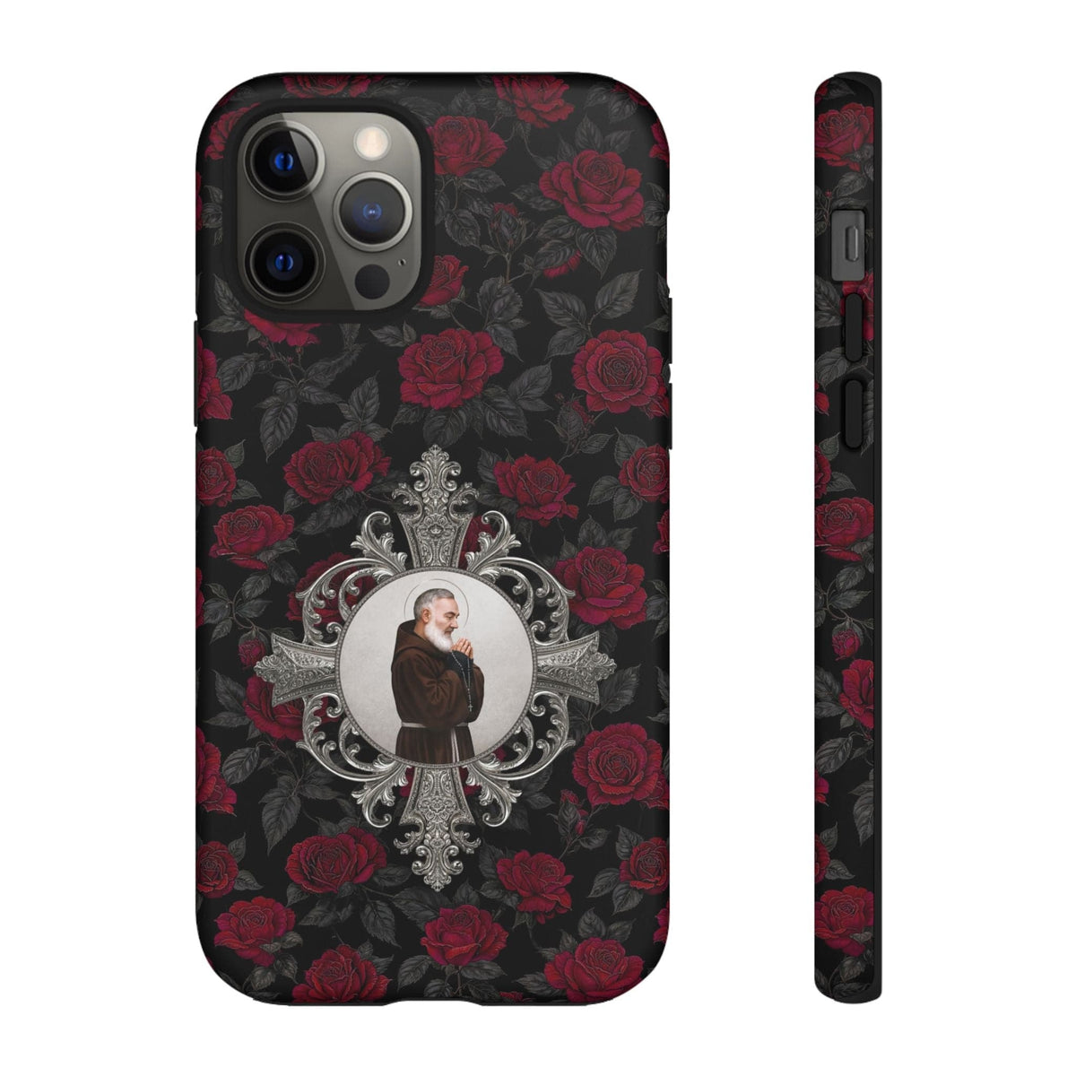 St. Padre Pio Hard Phone Case (Roses) Copyright VENXARA