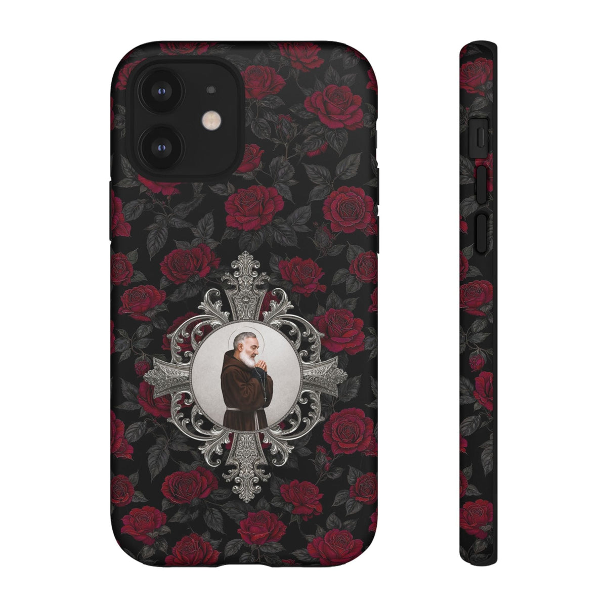 St. Padre Pio Hard Phone Case (Roses) Copyright VENXARA