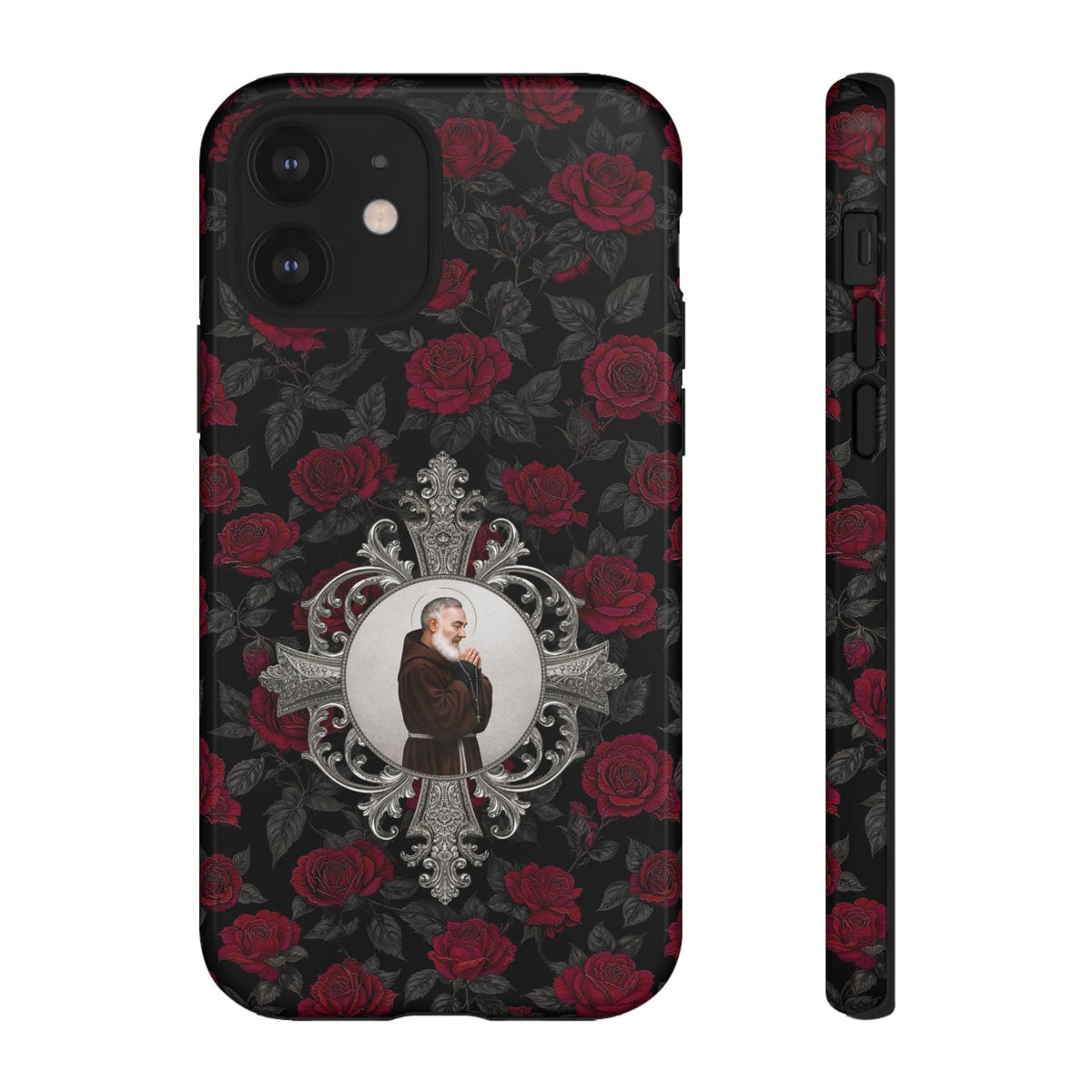 St. Padre Pio Hard Phone Case (Roses) Copyright VENXARA