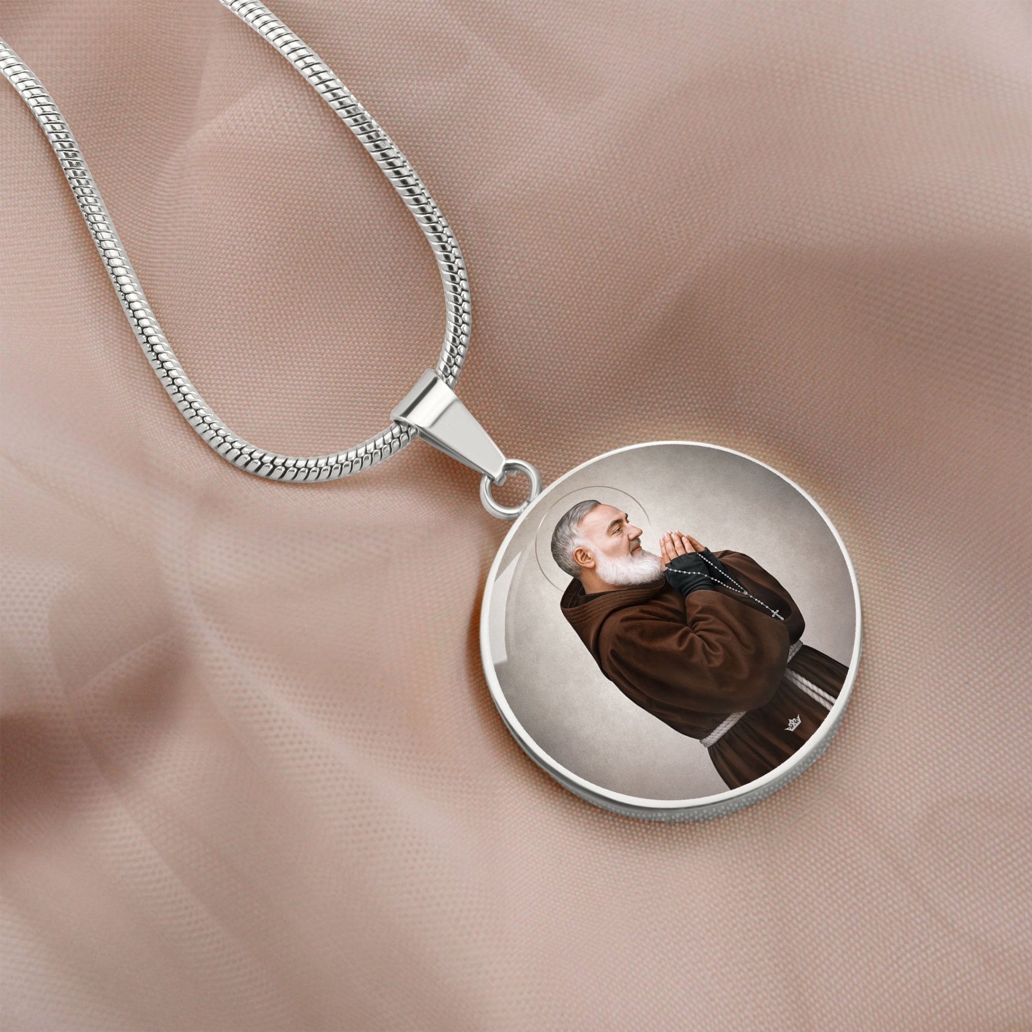 St. Padre Pio Pendant Necklace - Venxara