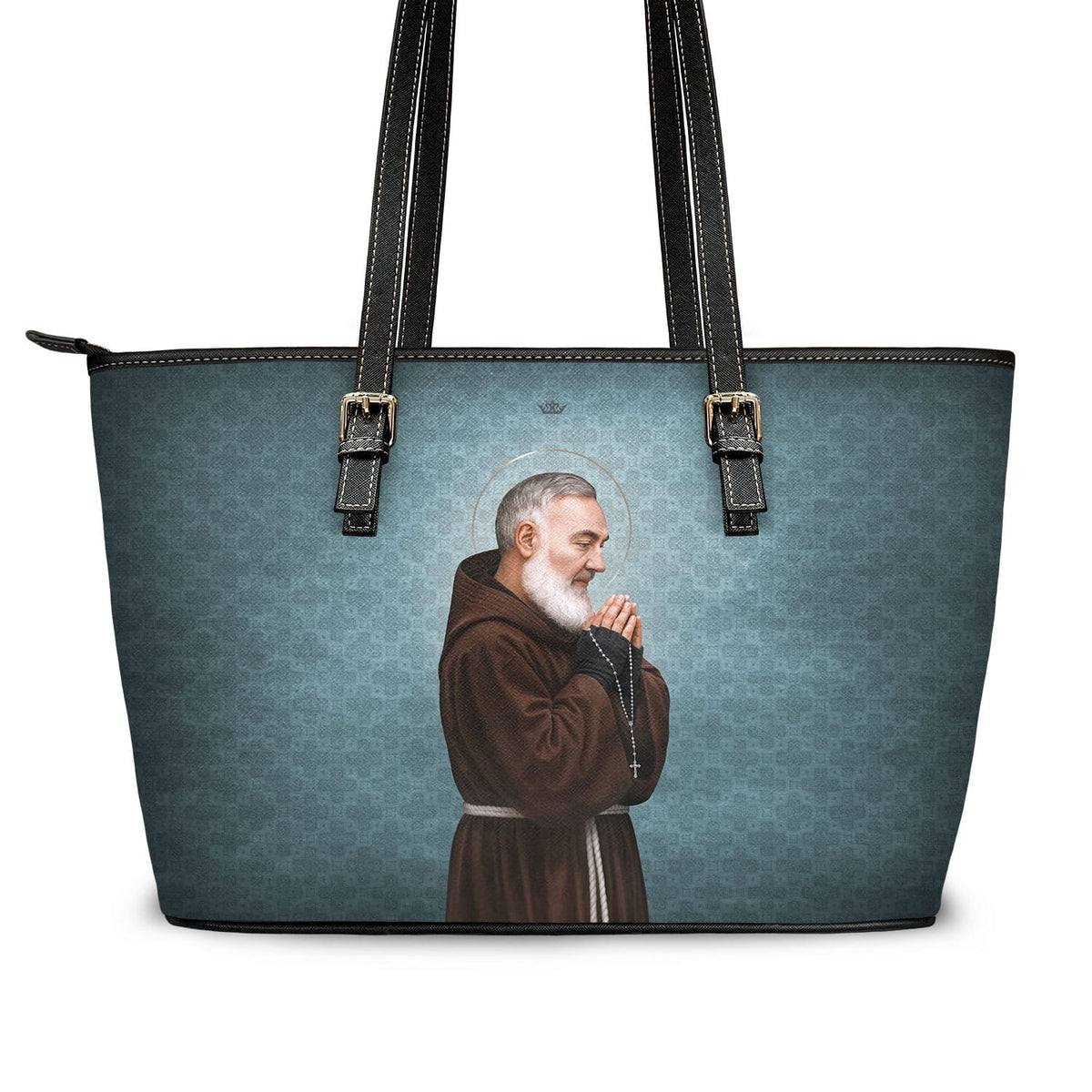 St. Padre Pio Tote Bag (Blue Patina) Copyright VENXARA