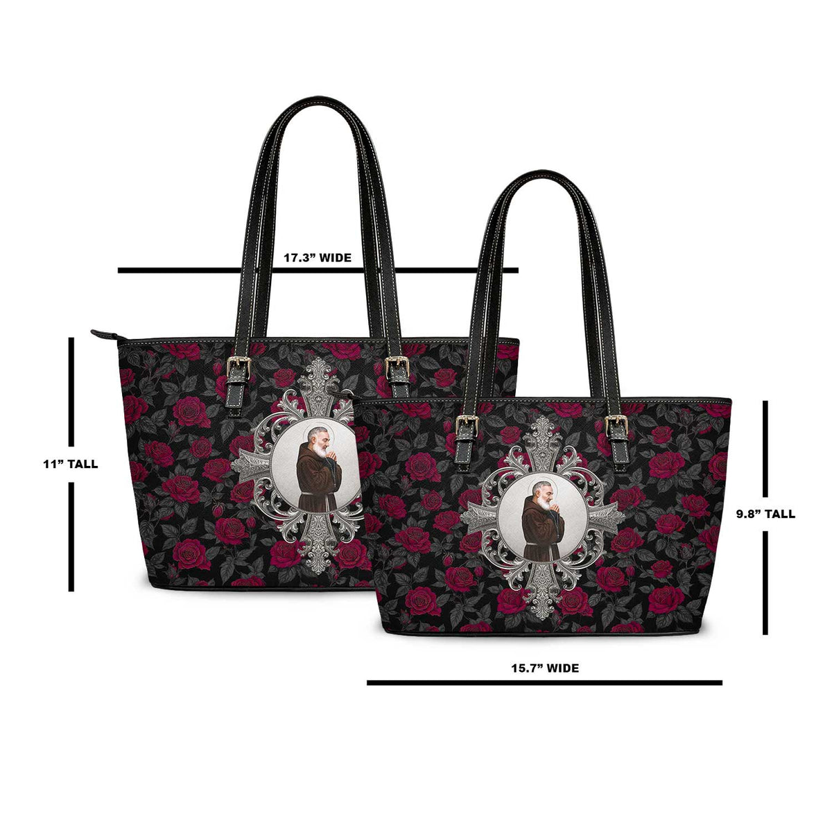 St. Padre Pio Tote Bag (Roses) Copyright VENXARA