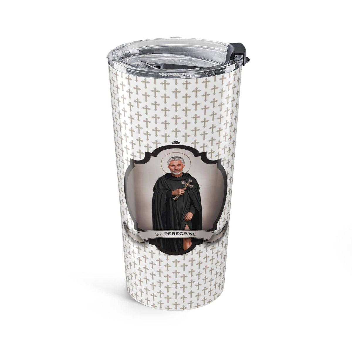St. Peregrine Tumbler (Crosses 20 oz) Copyright VENXARA