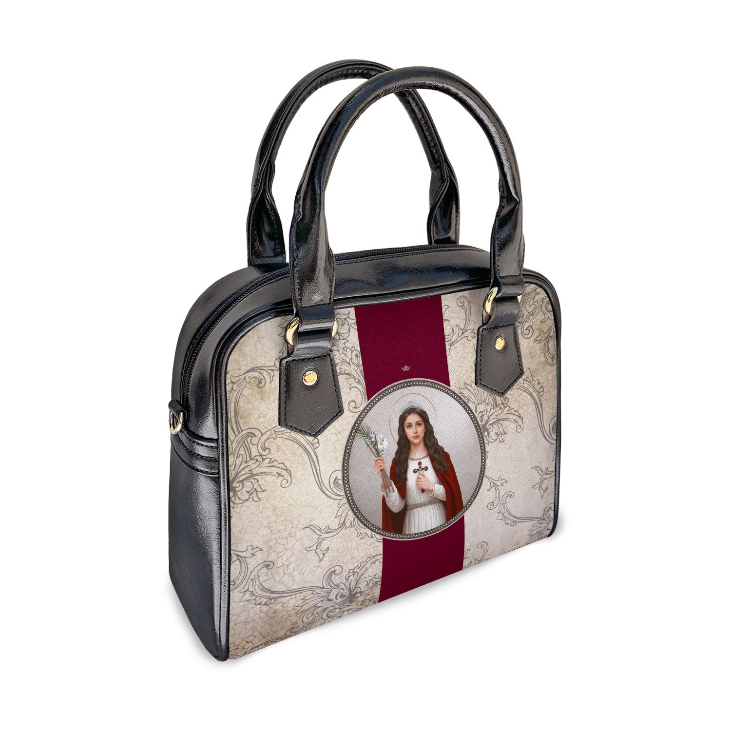 St. Philomena Medallion Handbag (Floral Patina) - Venxara