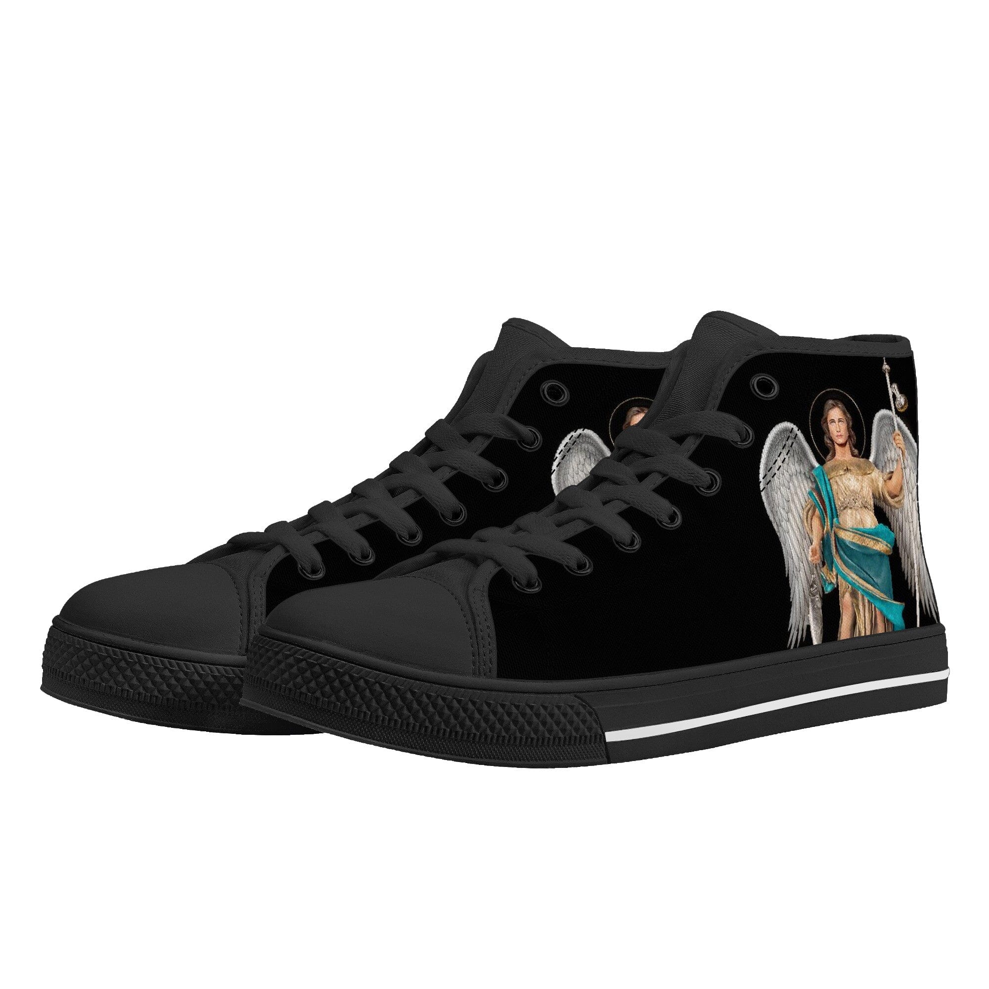 St. Raphael the Archangel Canvas High Top Shoes (Black/Black) - VENXARA®