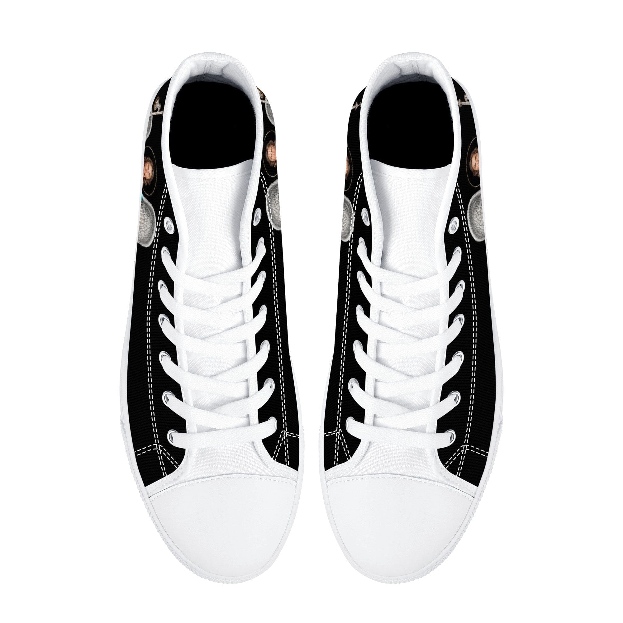 St. Raphael the Archangel Canvas High Top Shoes (Black/White) - VENXARA®