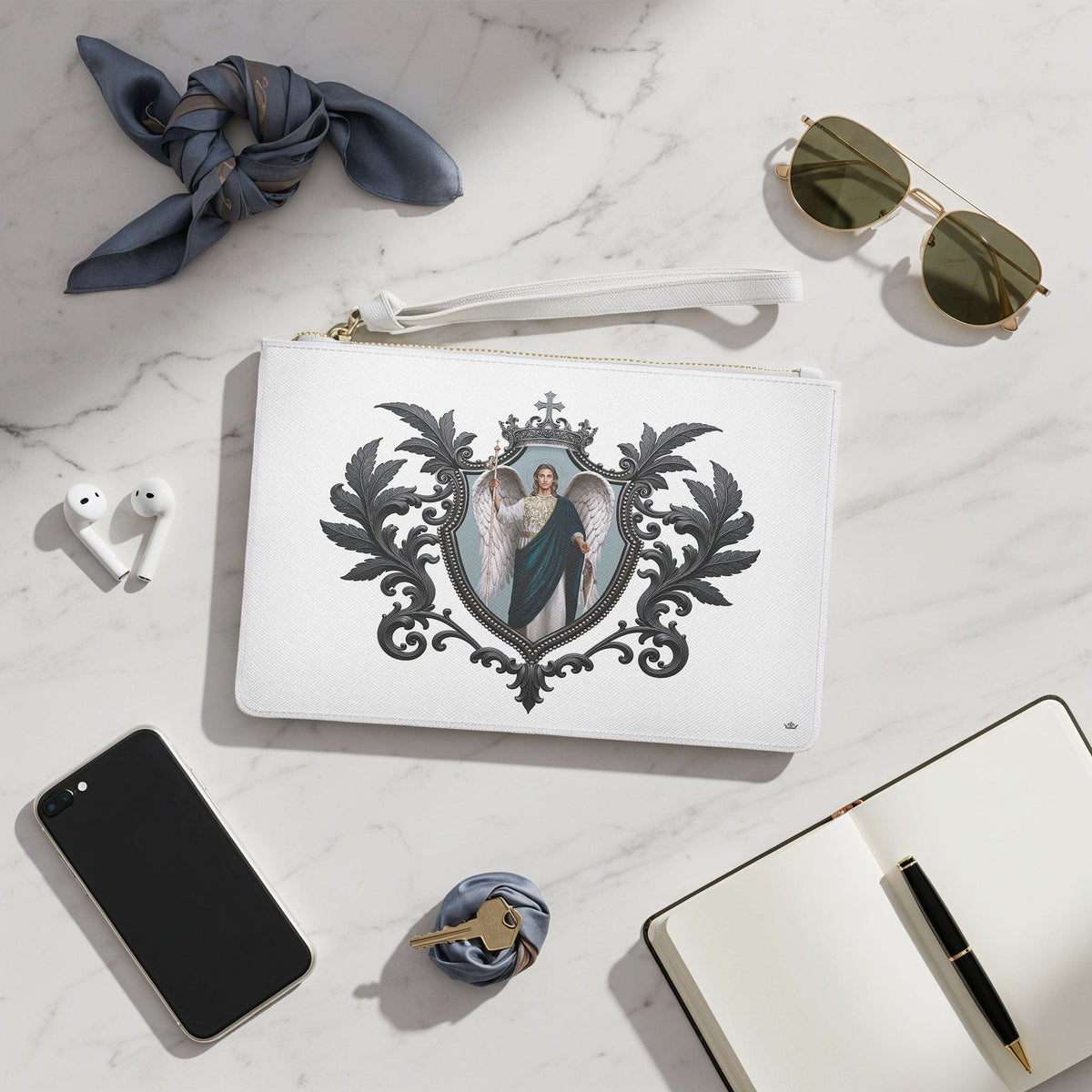 St. Raphael the Archangel Clutch Pouch (Blanc Crest) Copyright VENXARA