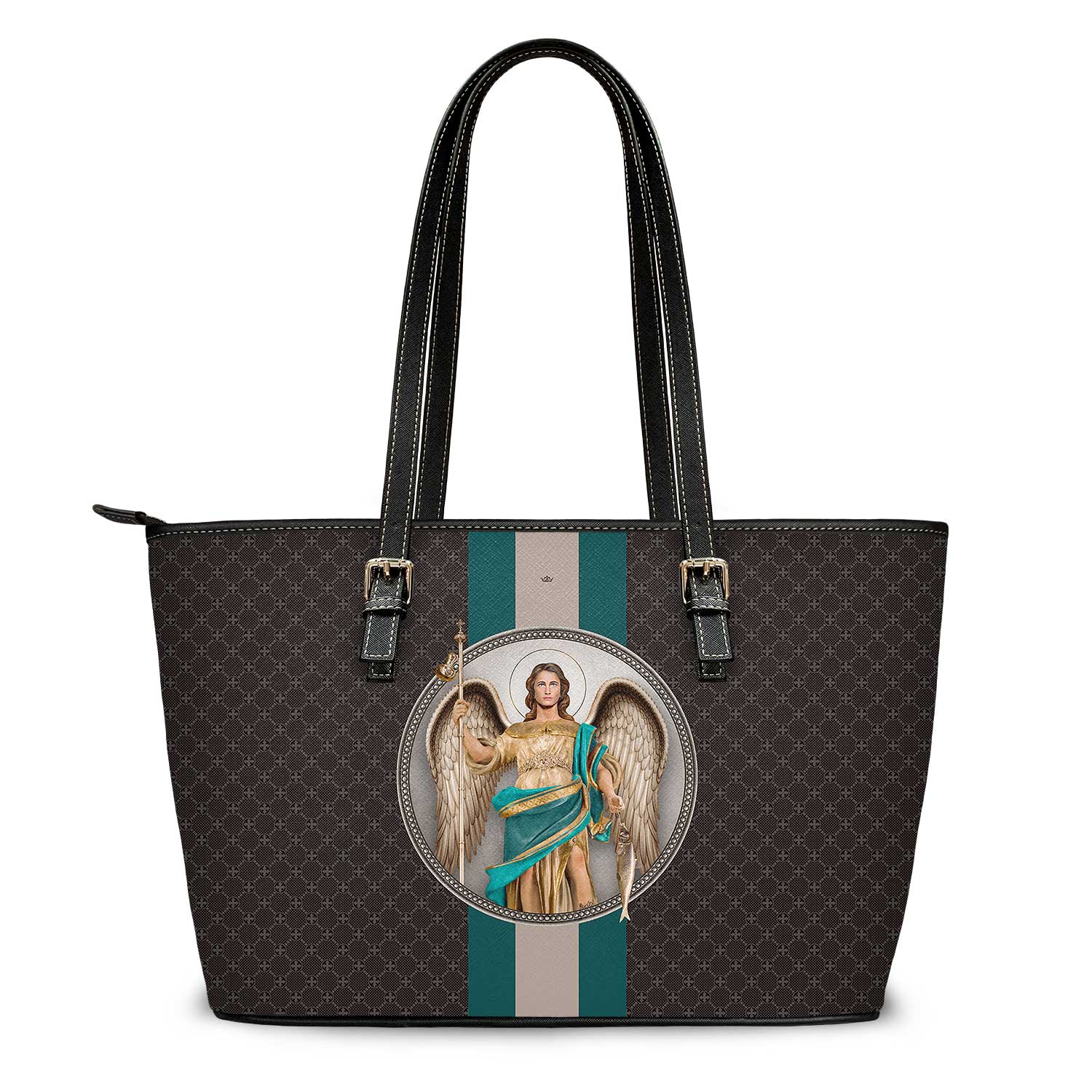 St. Raphael the Archangel Medallion Tote Bag (Charcoal) - VENXARA®