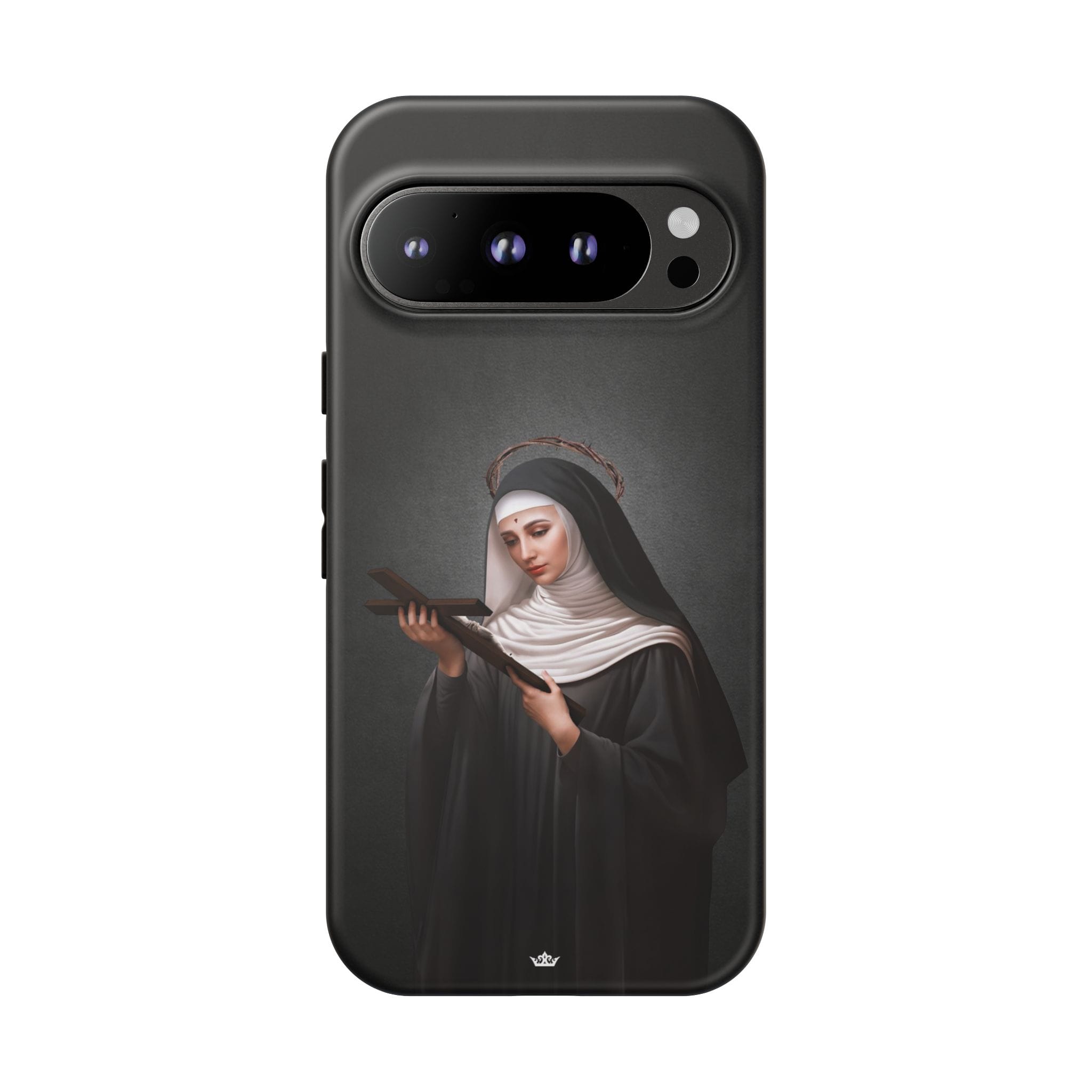 St. Rita of Cascia Hard Phone Case (Dark) Copyright VENXARA