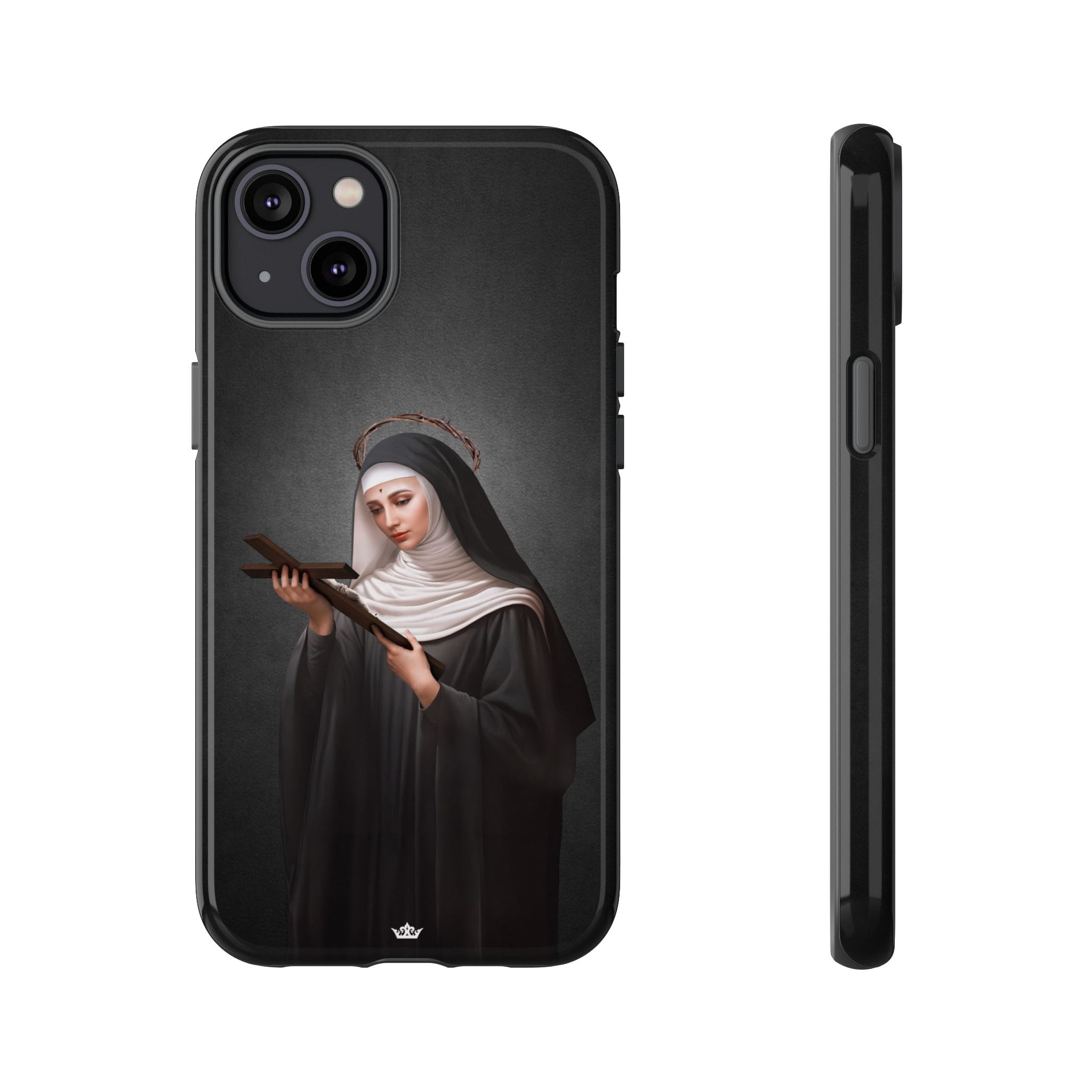 St. Rita of Cascia Hard Phone Case (Dark) Copyright VENXARA