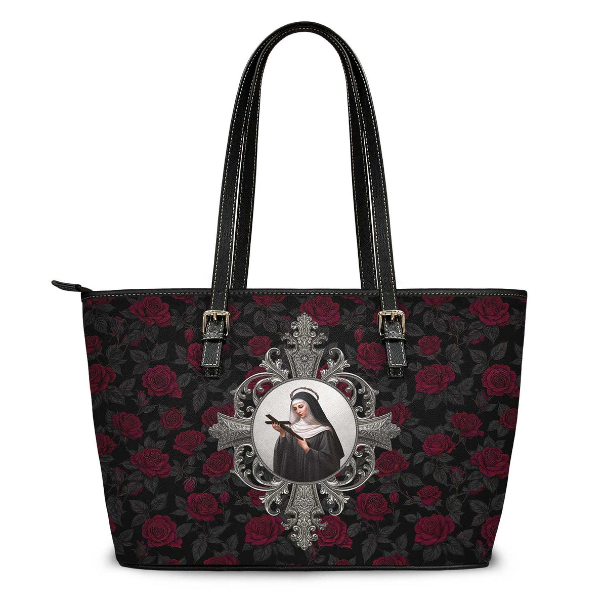 St. Rita of Cascia Tote Bag (Roses) Copyright VENXARA