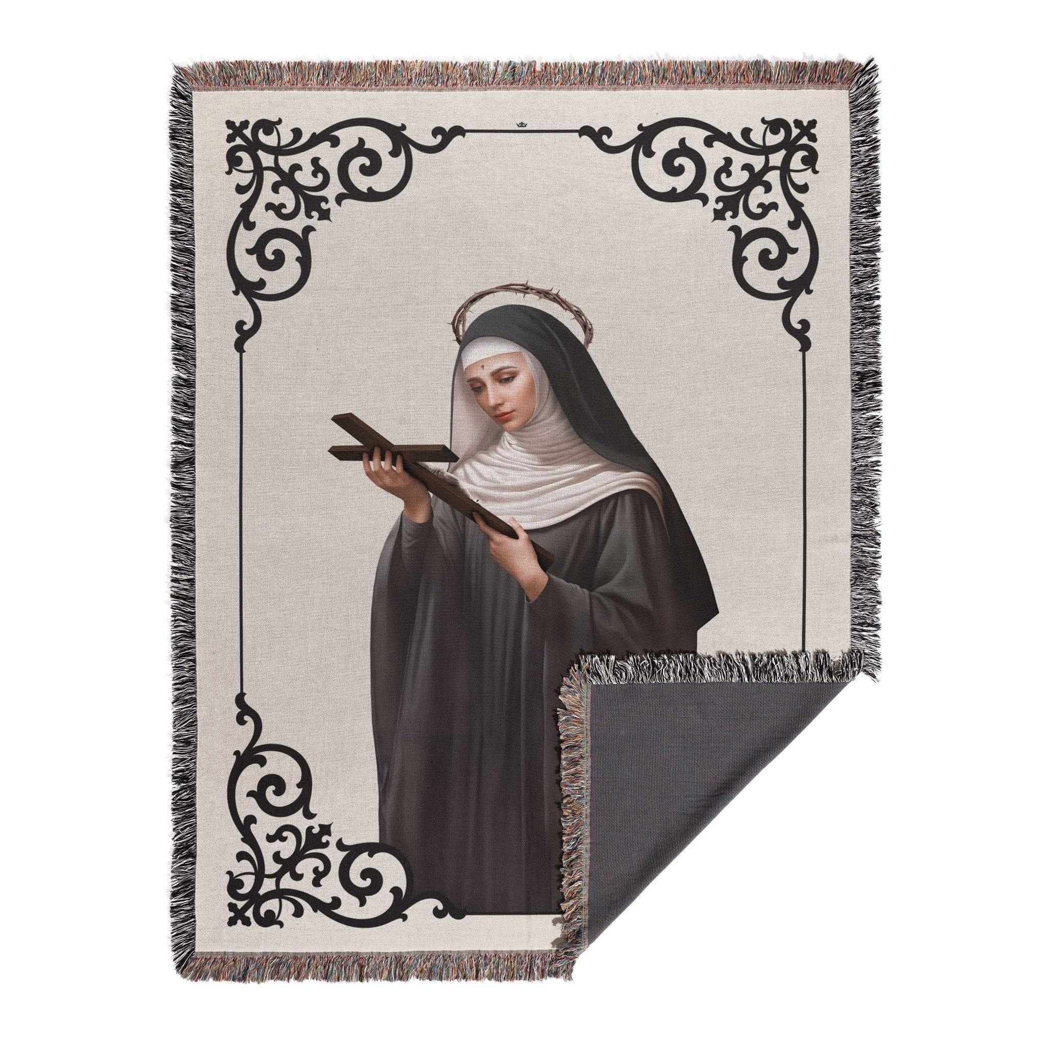 St. Rita of Cascia Woven Blanket - VENXARA®