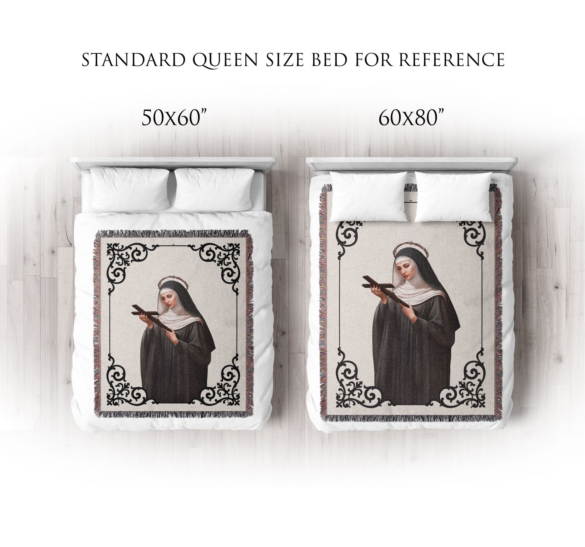 St. Rita of Cascia Woven Blanket - VENXARA®