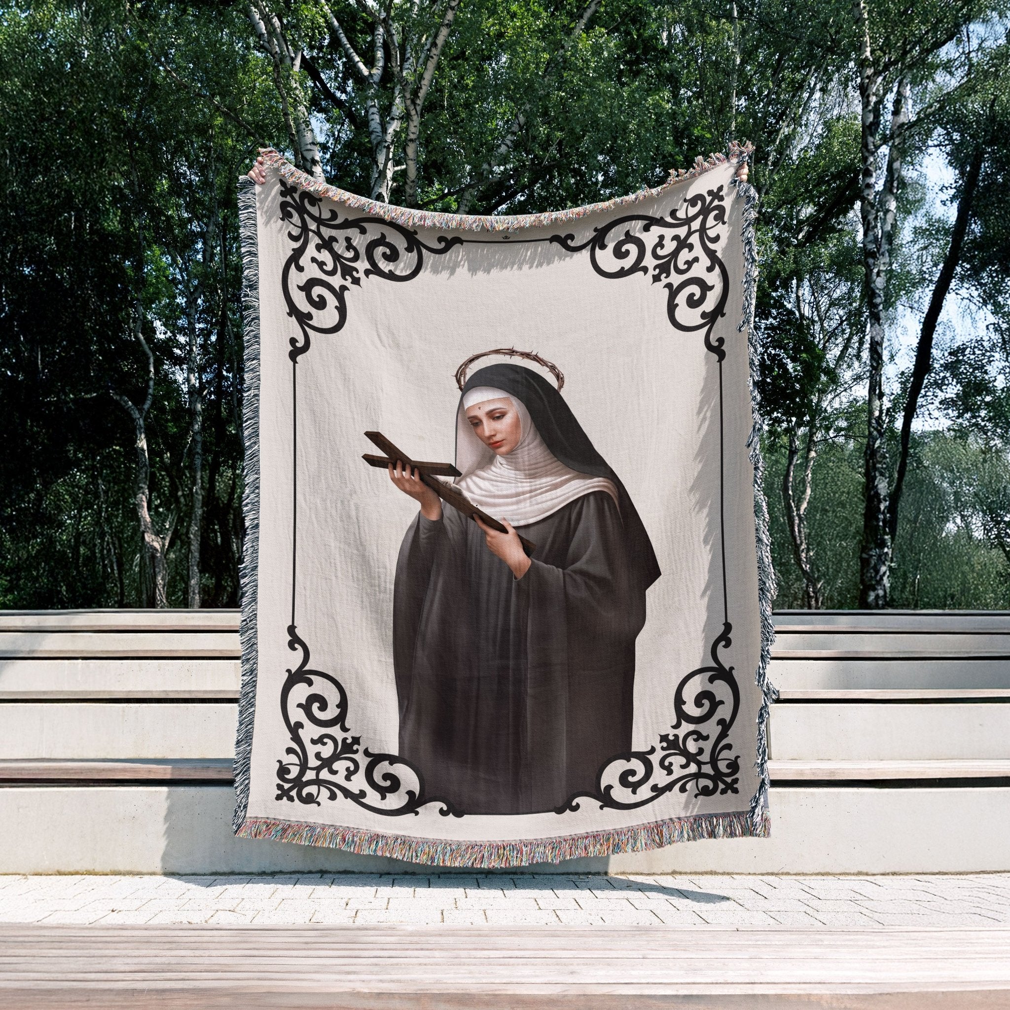 St. Rita of Cascia Woven Blanket - VENXARA®