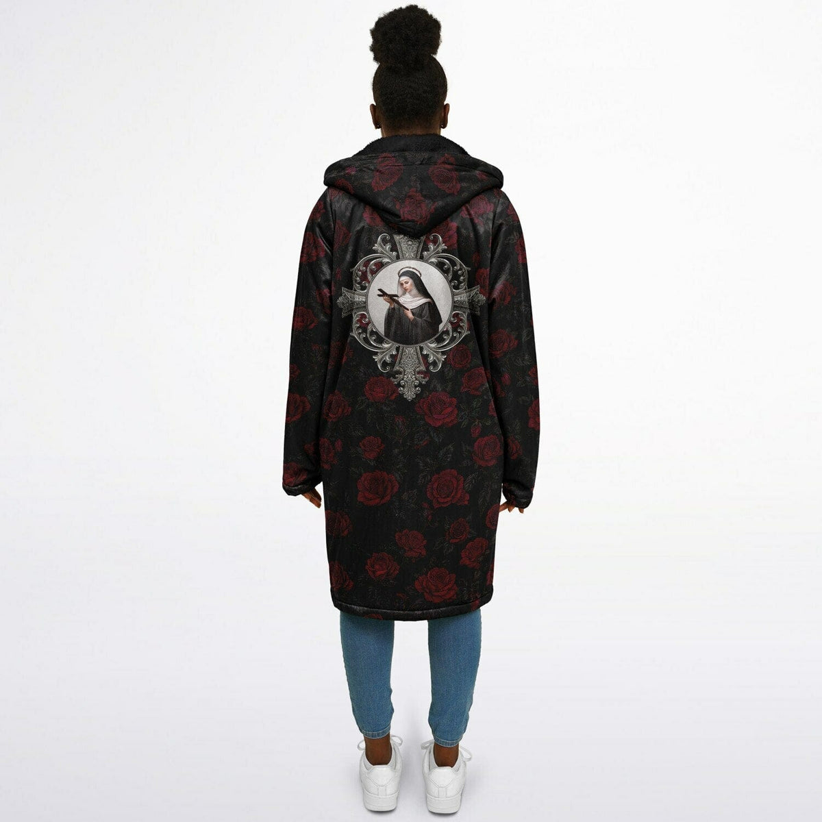 St. Rita of Cascia Zipper Microfleece Cloak (Roses) Copyright VENXARA