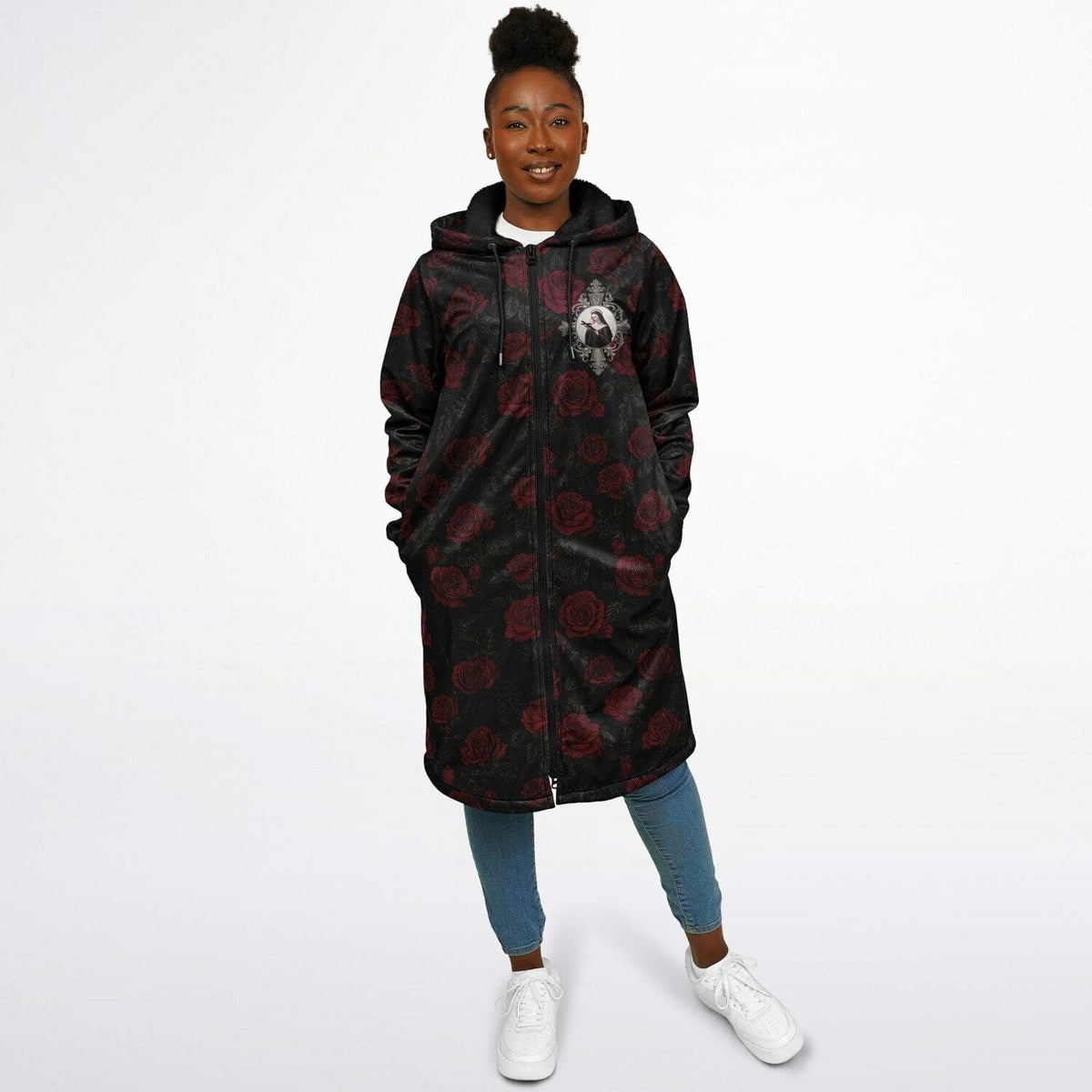 St. Rita of Cascia Zipper Microfleece Cloak (Roses) Copyright VENXARA