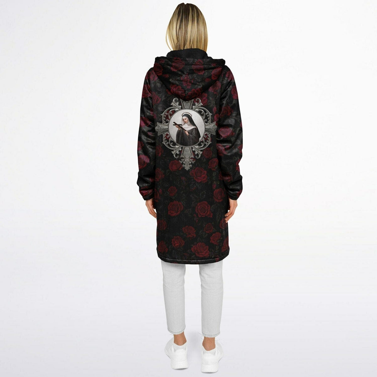 St. Rita of Cascia Zipper Microfleece Cloak (Roses) Copyright VENXARA
