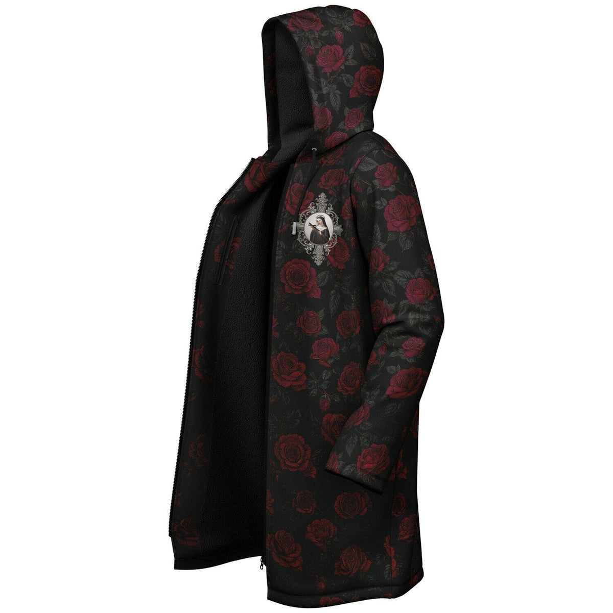 St. Rita of Cascia Zipper Microfleece Cloak (Roses) Copyright VENXARA
