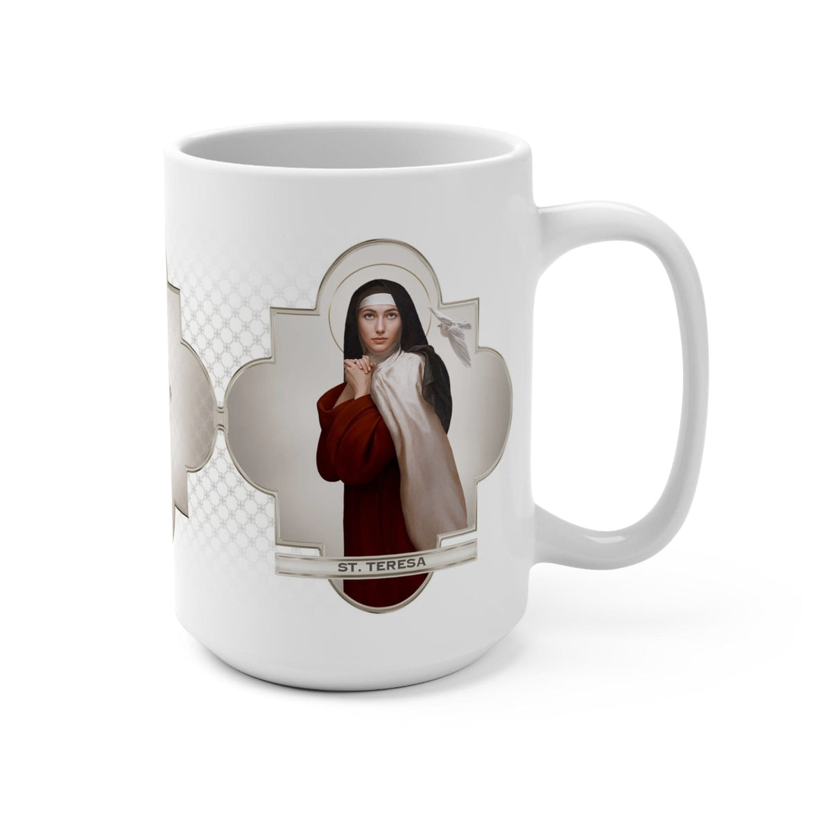 St. Teresa of Avila Ceramic Mug (White 15 oz) Copyright VENXARA