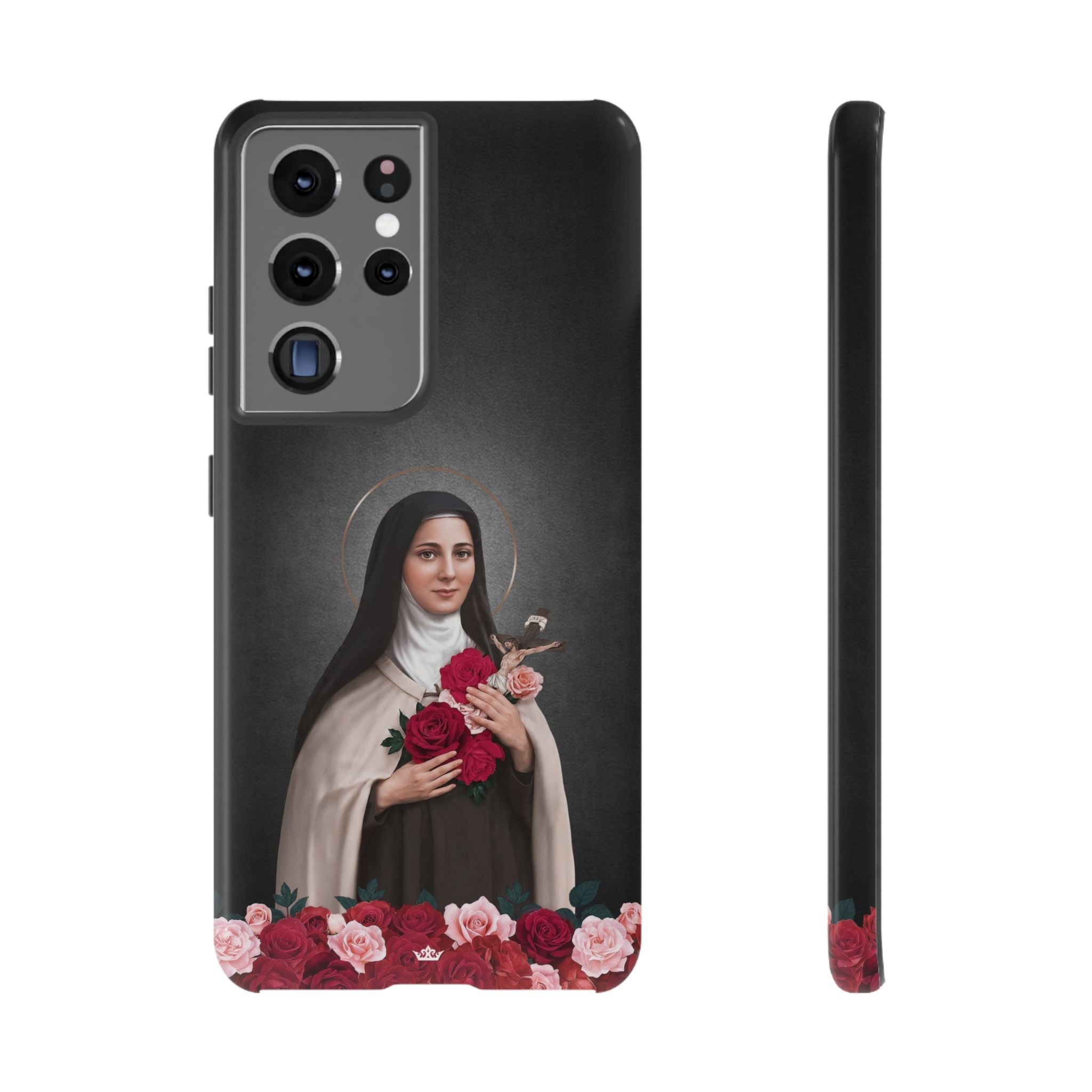 St. Therese of Lisieux Hard Phone Case (Dark) - Venxara