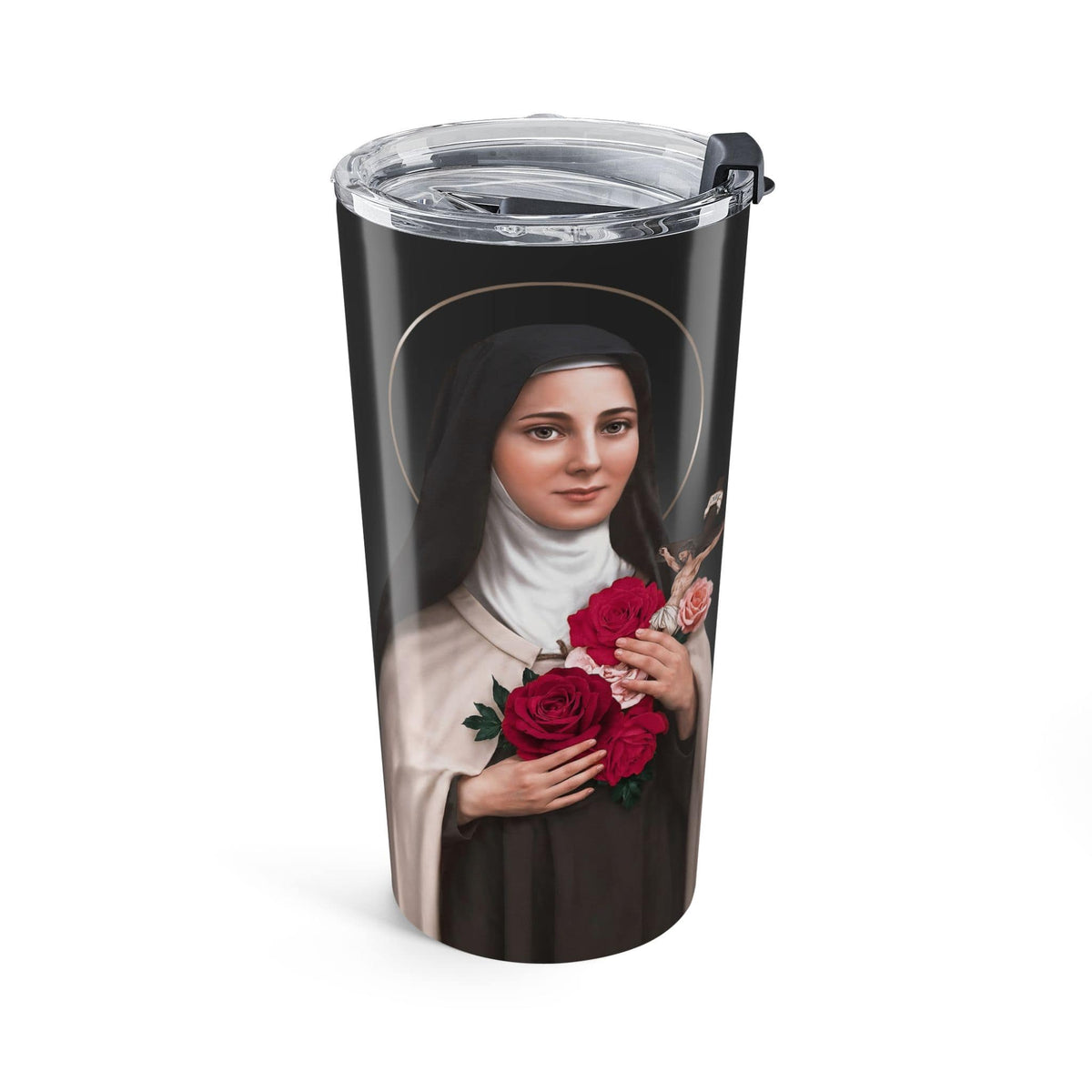St. Therese of Lisieux Lord's Prayer Tumbler (Ash 20 oz) Copyright VENXARA