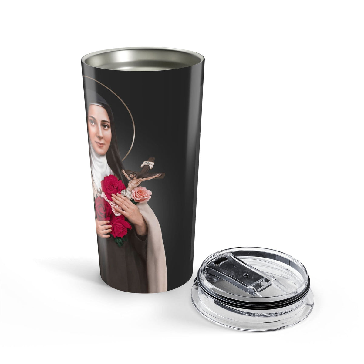 St. Therese of Lisieux Lord's Prayer Tumbler (Ash 20 oz) Copyright VENXARA