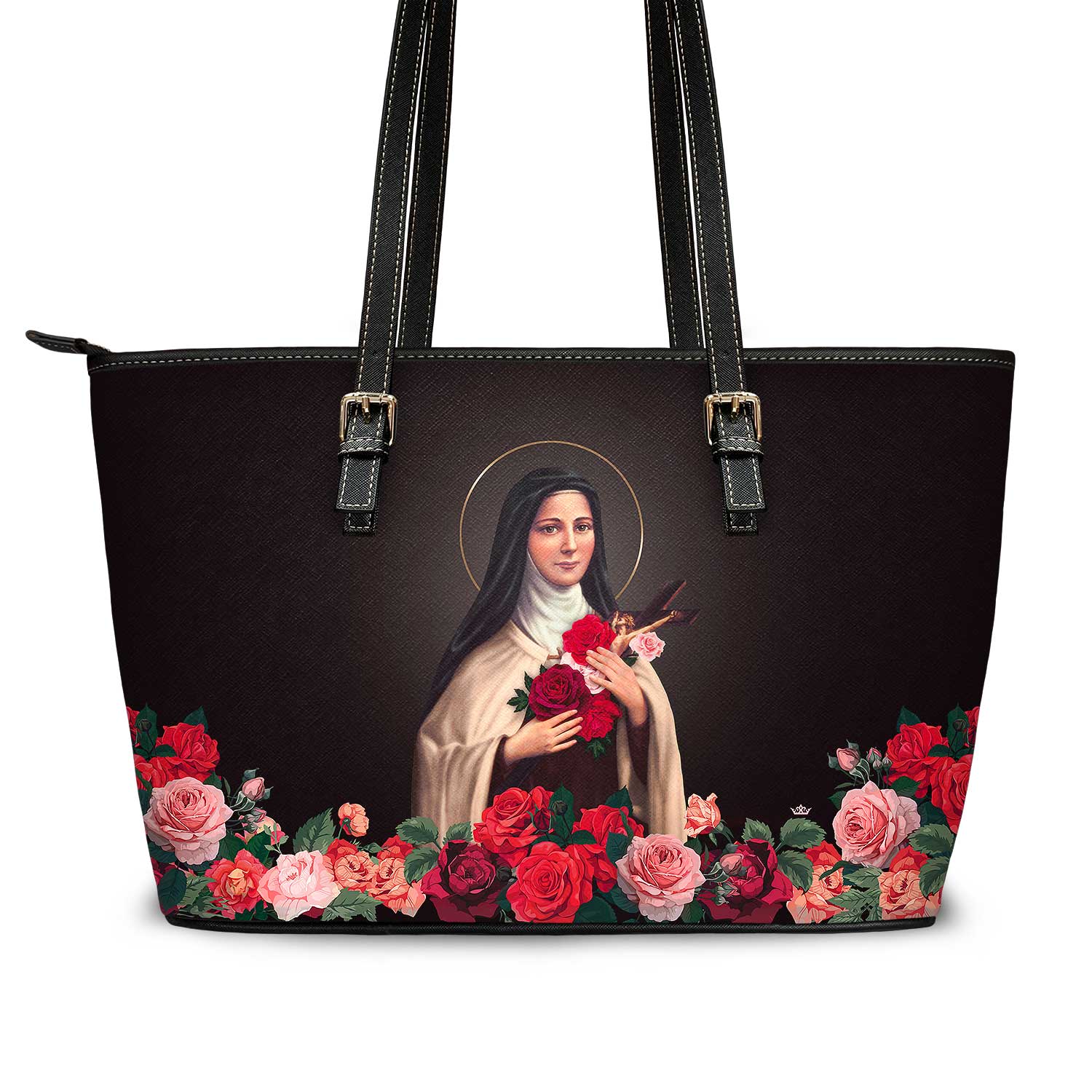 St. Therese of Lisieux Tote Bag (Black) - VENXARA®