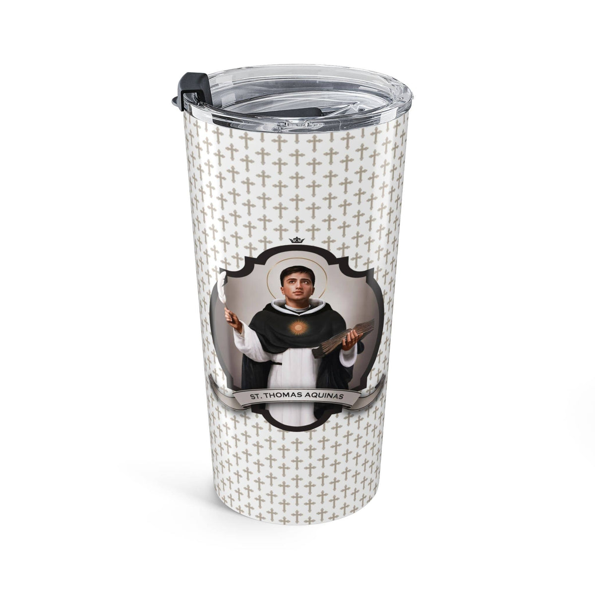St. Thomas Aquinas Tumbler (Crosses 20 oz) Copyright VENXARA