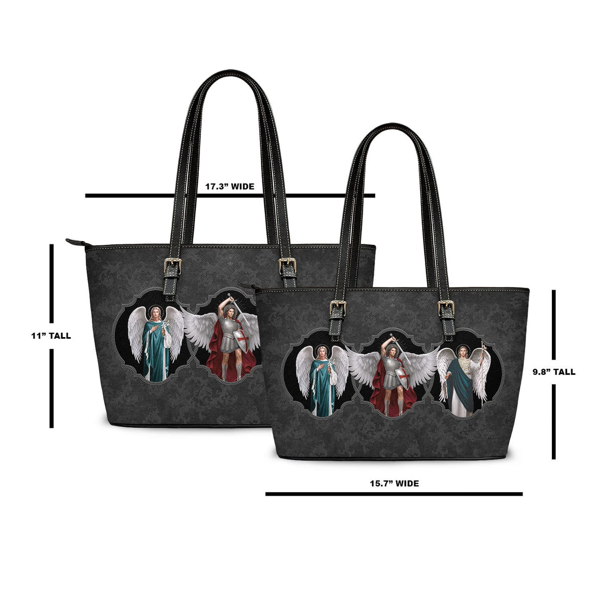 The Archangels Tote Bag (Damask Charcoal) Copyright VENXARA