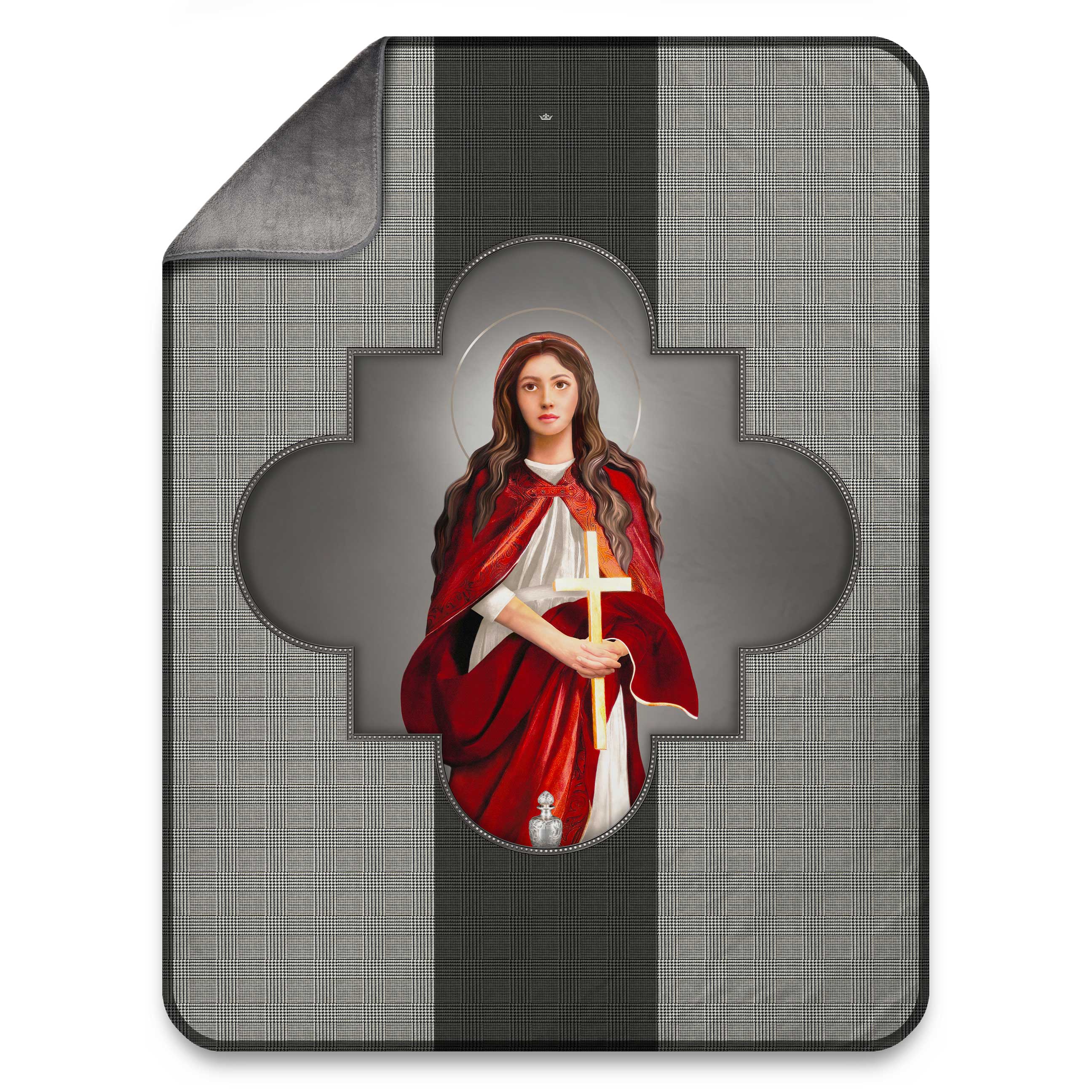 St. Mary Magdalene Plush Fleece Blanket (Houndstooth)