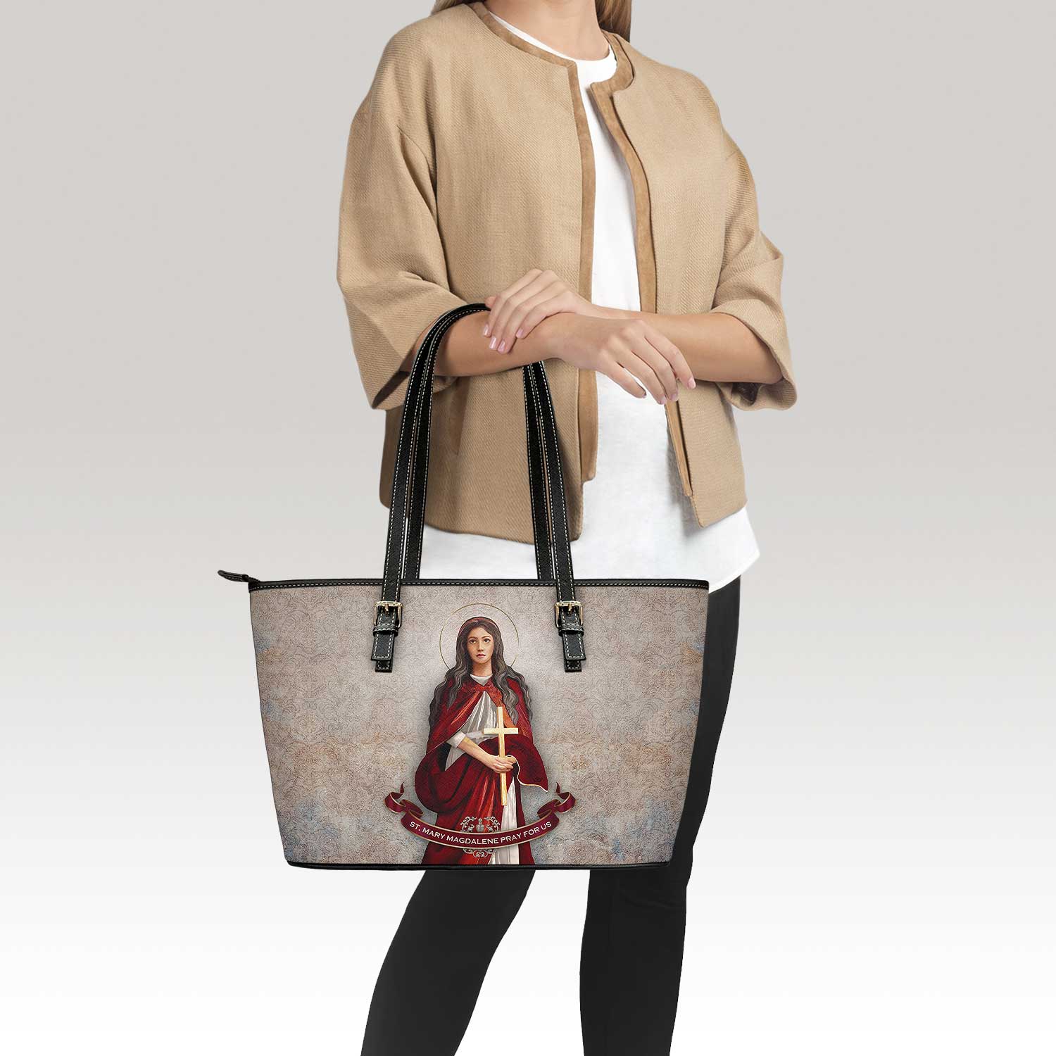 St. Mary Magdalene Tote Bag (Damask Light Patina)