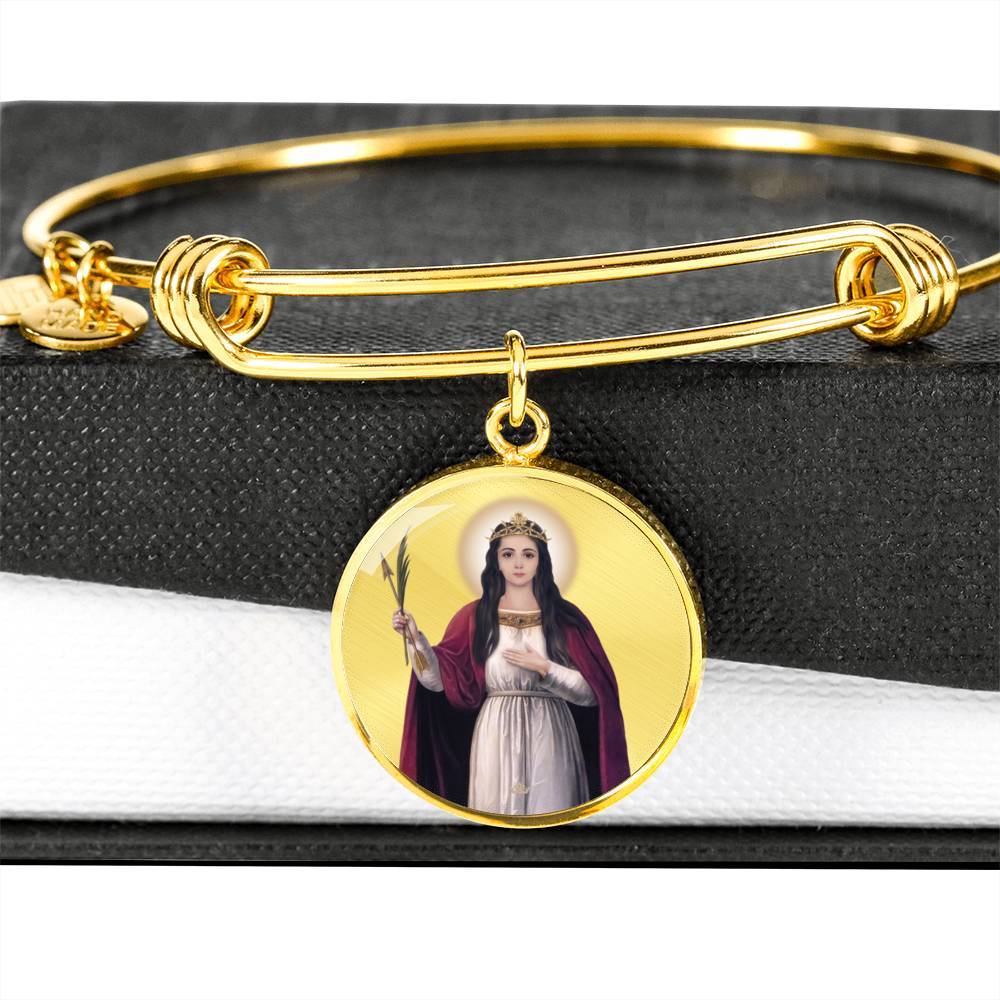 St. Philomena Charm Bangle Bracelet