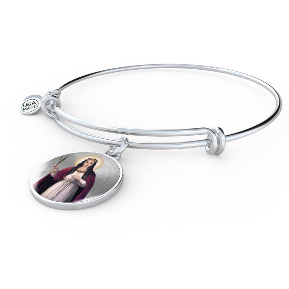 St. Philomena Charm Bangle Bracelet