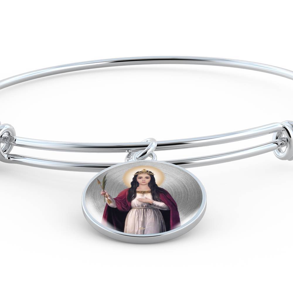 St. Philomena Charm Bangle Bracelet