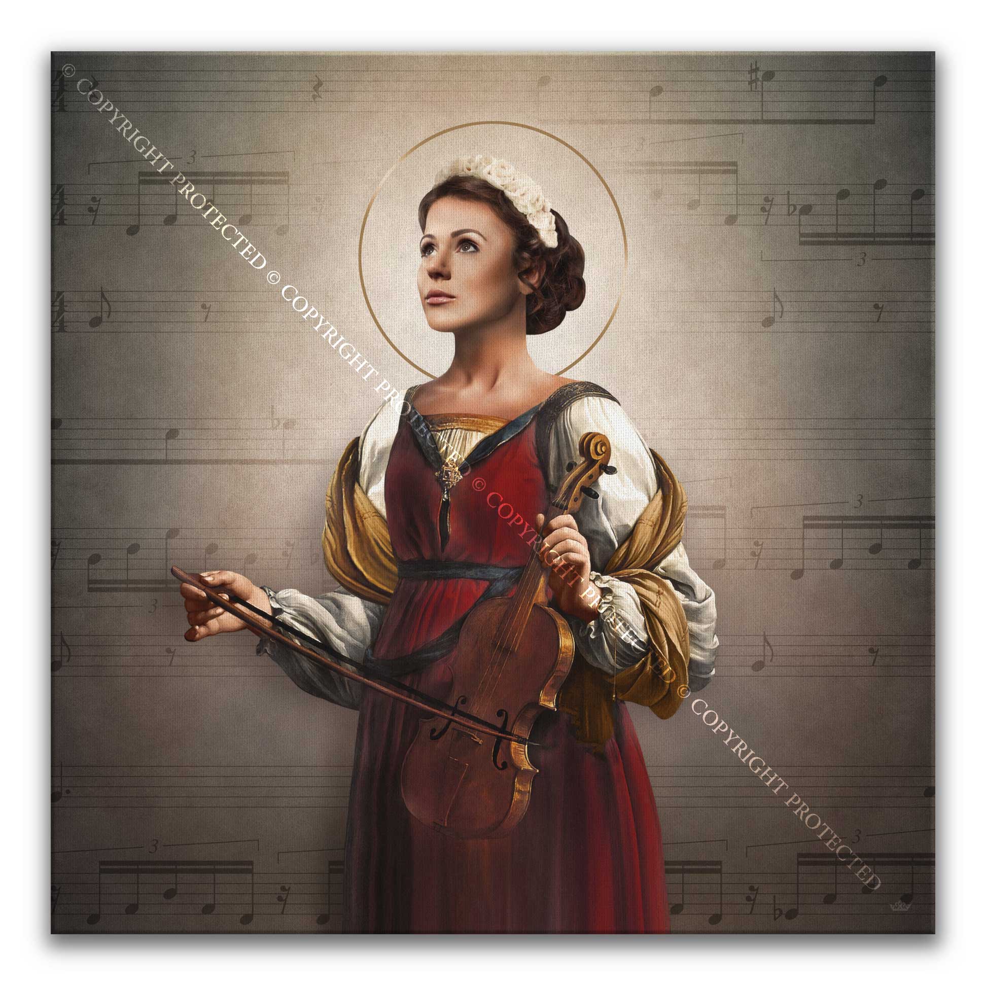 St. Cecilia Canvas Print (Music Notes)